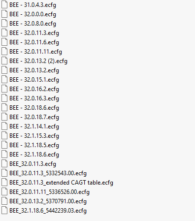 BEE ecfg files